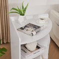 thumbnail image 3 of VECELO 4-Tier Corner Cabinet, Wooden Bookcases Bookshelf with 8-Cubby Storage Organizer for Small Space, White, 3 of 6