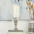 thumbnail image 3 of DecMode Silver Aluminum Single Candle Hurricane Lamp, 3 of 10