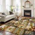 thumbnail image 3 of 6x9 Area Rugs for Living Room, Sunflowers Non Slip Area Rugs for Kitchen Bedroom Entryway, Farmhouse Vintage Western Texas Star Plaid Washable Carpet Runner Rug Floor Mats for Bedroom Home Decor, 3 of 9