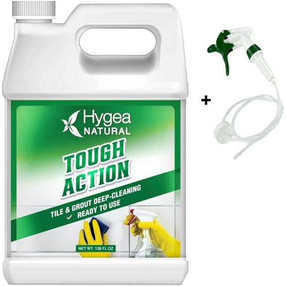 Hygea Natural Tough Tile Cleaner, Shower & Floor Cleaner for Soap Scum and Grout, 128 oz