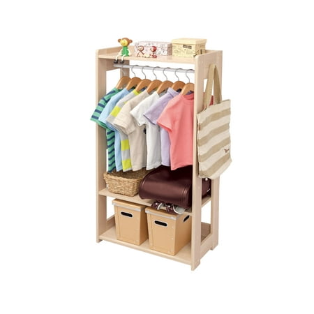 Extra Large Wood Rack - IRIS Compact Wood Garment Rack, Natural