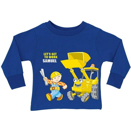 Personalized Bob the Builder Get to Work Scoop Royal Toddler Blue Long Sleeve