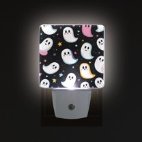 Yayeee LED Night Light for The Home Plug in With Light Sensors 2 Pack, White Halloween Ghost