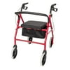 GoDecor Height Adjustable Aluminum Rollator Walker with Padded Seat