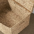 thumbnail image 5 of Ludmilla Rectangular Curve Water Hyacinth Woven Wicker Trunk with Handles - 26" x 19" x 14" - Natural Brown - For Clothes, Toys, Magazines and Book Storage, 5 of 5