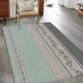 thumbnail image 2 of Turquoise Floral Area Rugs 2.7'x5', Washable Small Throw Rugs for Kitchen Bedroom, Modern Farmhouse Leaves Gray Striped Indoor Outdoor Rug Non-Slip Low Pile Carpet Runner Reversible Floor Mats, 2 of 8
