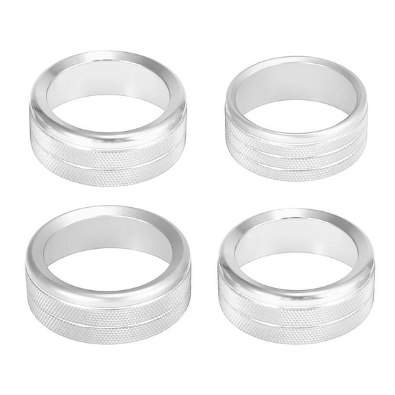 1 Set Air Conditioner Headlight Volume Tune Control Button Ring Trim Cover for Jeep Wrangler JL JLU Silver Tone