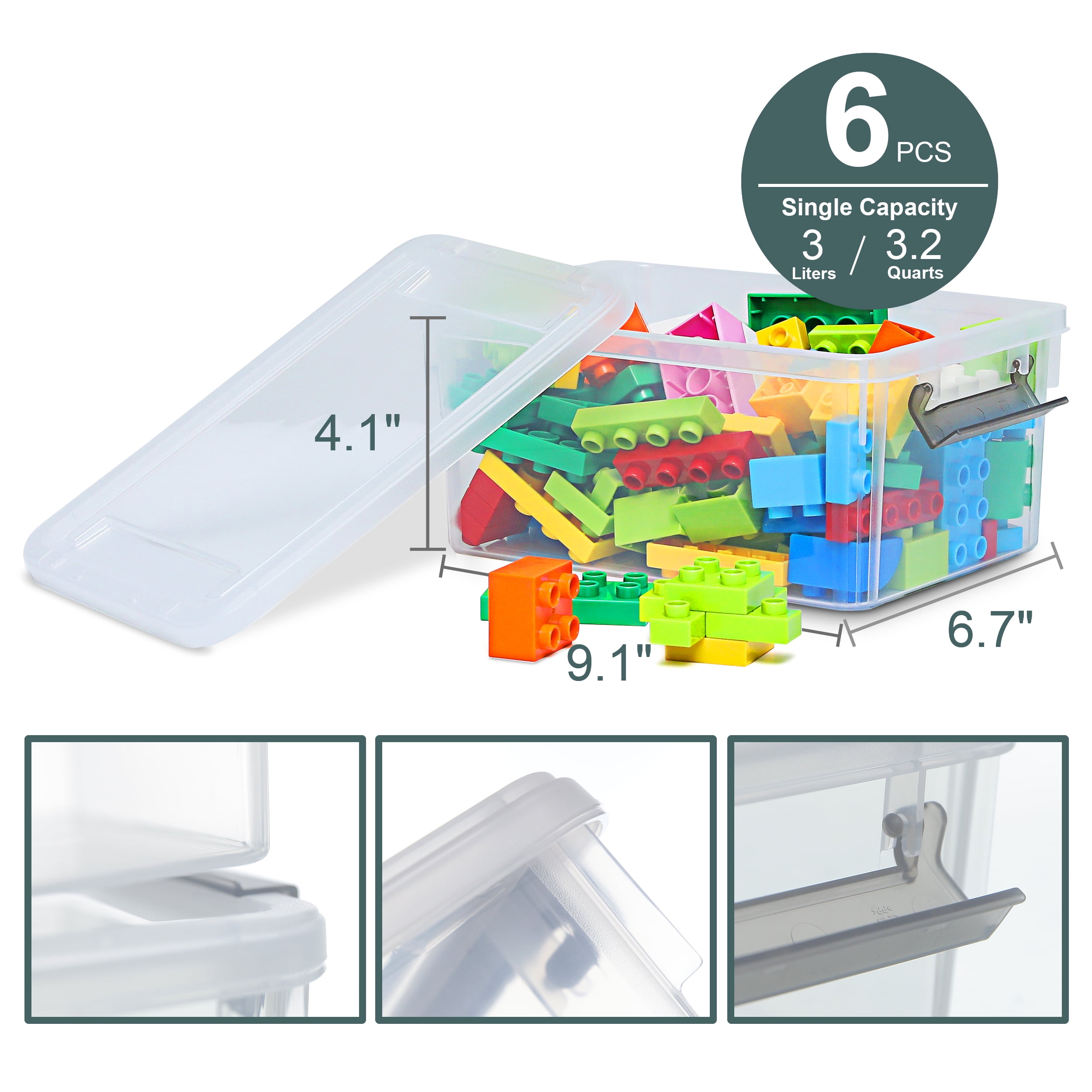 Citylife 3 PCS Plastic Storage Bins with Latching Lids Portable Project  Case Clear File Box Stackable Storage Containers for Organizing B5 Paper