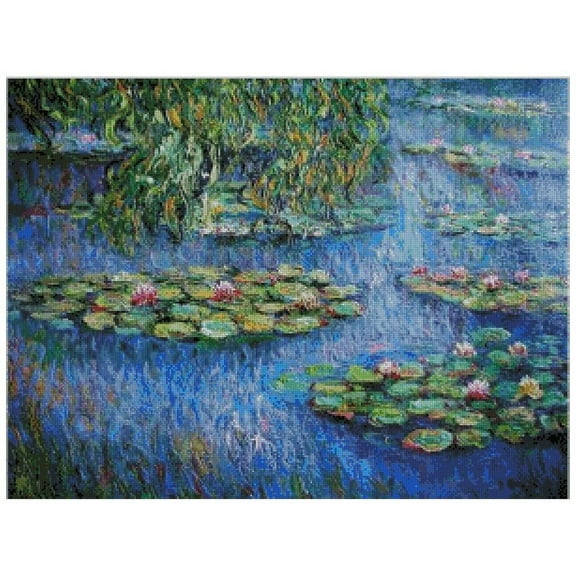 Water Lily Counted Cross Stitch, 300x220 Stitch, 14 Count, 54x40cm Big Cotton Cross Stitch kit