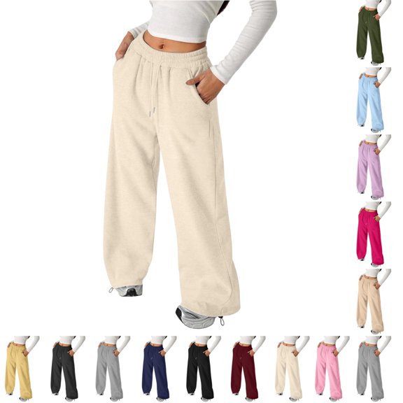 UDAUDU Boys Girls Sweatpants Open Bottom Baggy Sweat Pants School Uniform Straight Leg Fleece Loose Fit Gym Athletic Sweatpants Pockets Khaki 9-10 Years