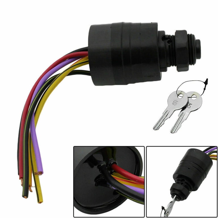 Wzmzjy Ignition Key Switch, 6 Wire Replacement 3 Position 87-88107