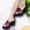 Wine, variant on Women's Crisscross Strap High Heel Mules, Open Toe Platform Heeled Sandals, Elegant Summer Footwear for Office, Party, Date, Daily Outings Green 37