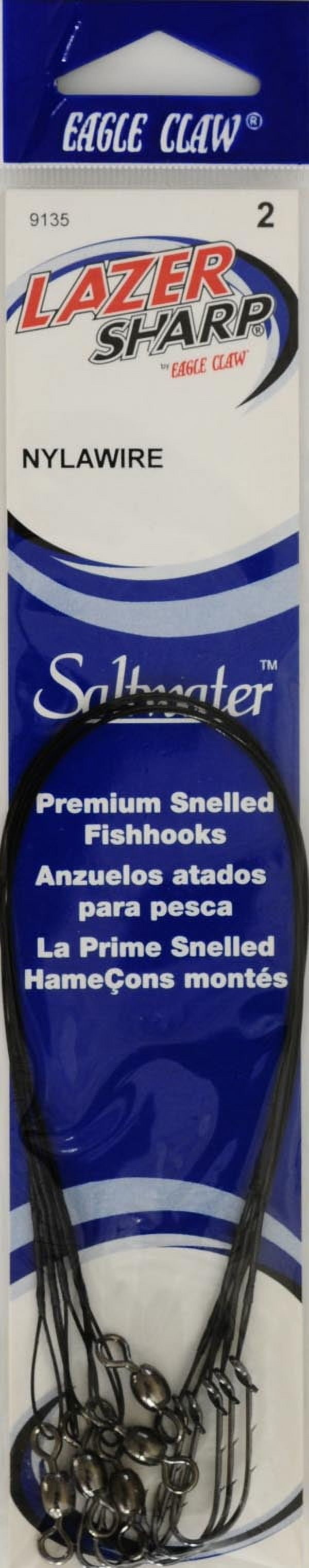 (2 pack) Lazer Sharp 9135H-2 Baitholder Snell Hook Nylawire, Black, Size 2, 5 Pack
