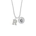 thumbnail image 2 of Delight Jewelry Silvertone Crystal Initial - R - Silvertone Script Initial Disc - O - Charm Necklace, 20"+3", 2 of 4