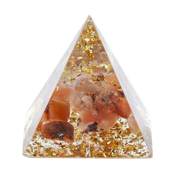 1.2" Orgone Resin Crushed Quartz Meditation For Positive Energy Red