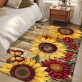thumbnail image 4 of Sunflower Brown Wooden Area Rug 4x6 FT, Non Slip Kids Room Carpet, Vintage Flowers Butterfly Washable Soft Floor Carpet Non-Shedding Throw Rug for Dorm Kitchen Study Room Home Office Bedside, 4 of 9