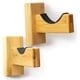 thumbnail image 1 of Baseball Bat Display Case Wall Mount Horizontal Rack Brackets Hanger Holder Bamboo Finish, 1 of 3