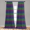 thumbnail image 5 of Ambesonne Geometric Curtains, Rave Colors Jumble Art, Pair of 28"x95", Lime Green Pink Camel, 5 of 5