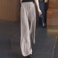 thumbnail image 5 of SDNall Wide Leg Pants for Women New Casual Quick Drying Sun Protection Lightweight and High Elastic Wide Leg Pants for Spring and Summer Flowy Pants for Women (Khaki,Sizes：M-2XL), 5 of 9