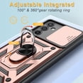 thumbnail image 6 of Elegant Choise Phone Case with Ring Stand and Slide Camera Lens for Samsung Galaxy S23 FE 5G, Rose Gold, 6 of 15