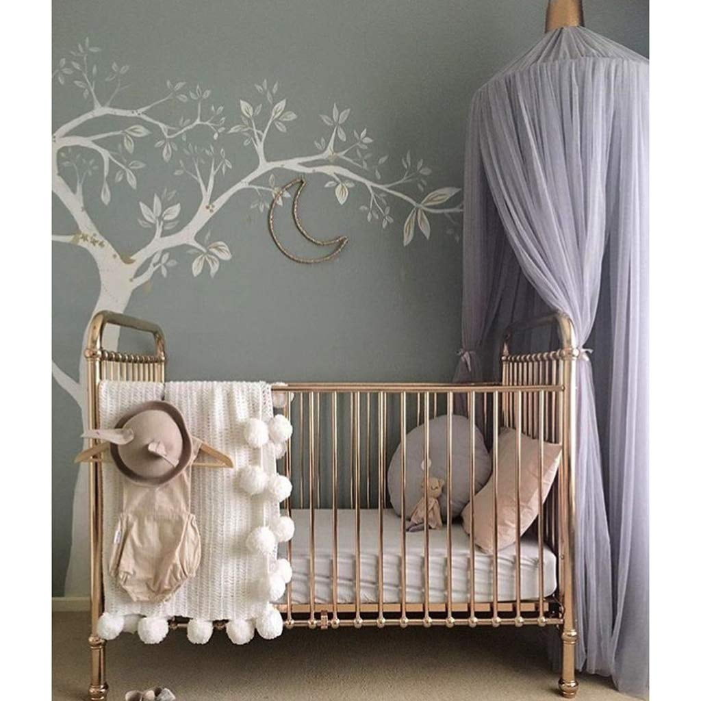 CAILDANL Bed Canopy for Girls - Princess Bed Canopy Mosquito Net Nursery Play Room Decor Dome Premium Yarn Netting Curtains Baby Game Dream Castle, Pink