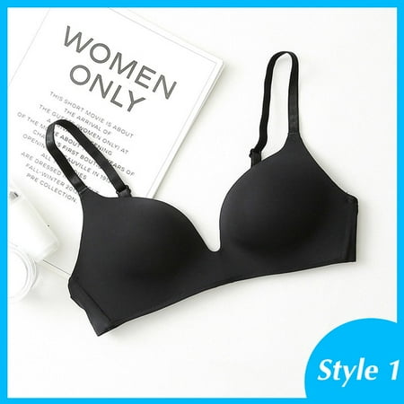 

QWZNDZGR Seamless Bras for Women Push Up Bras No Wire Brassiere A B Cup Underwear Sexy Bralette Three Quarters(3/4 Cup) Lingerie