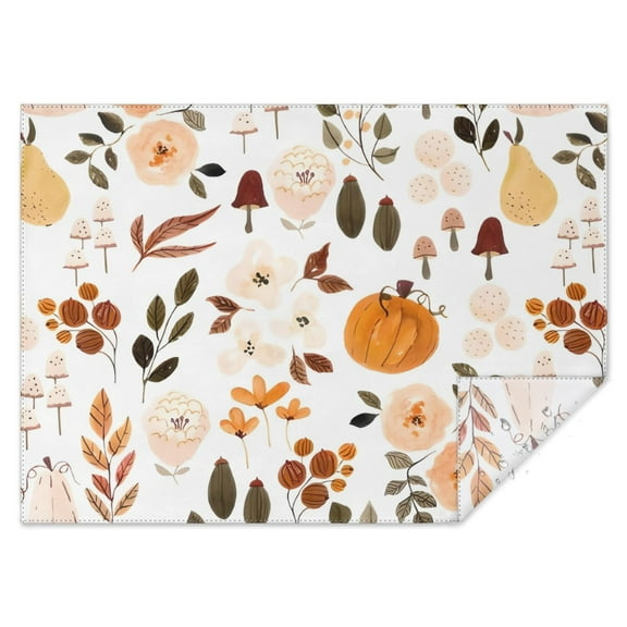 Fall Leaves Pumpkin Rectangle Tablecloth 60"x84",Waterproof Polyester Rectangle Table Cloth, Wipeable Spillproof Polyester Tablecloth for Dining, Camping, Indoor and Outdoor