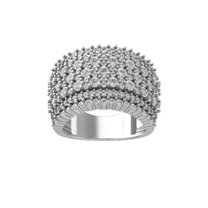 Araiya Fine Jewelry 925 Sterling Silver Round-shape Lab Grown Diamond Fashion Band Ring ( 2 1/2 cttw, D-F Color, VS Clarity) Size 6.5