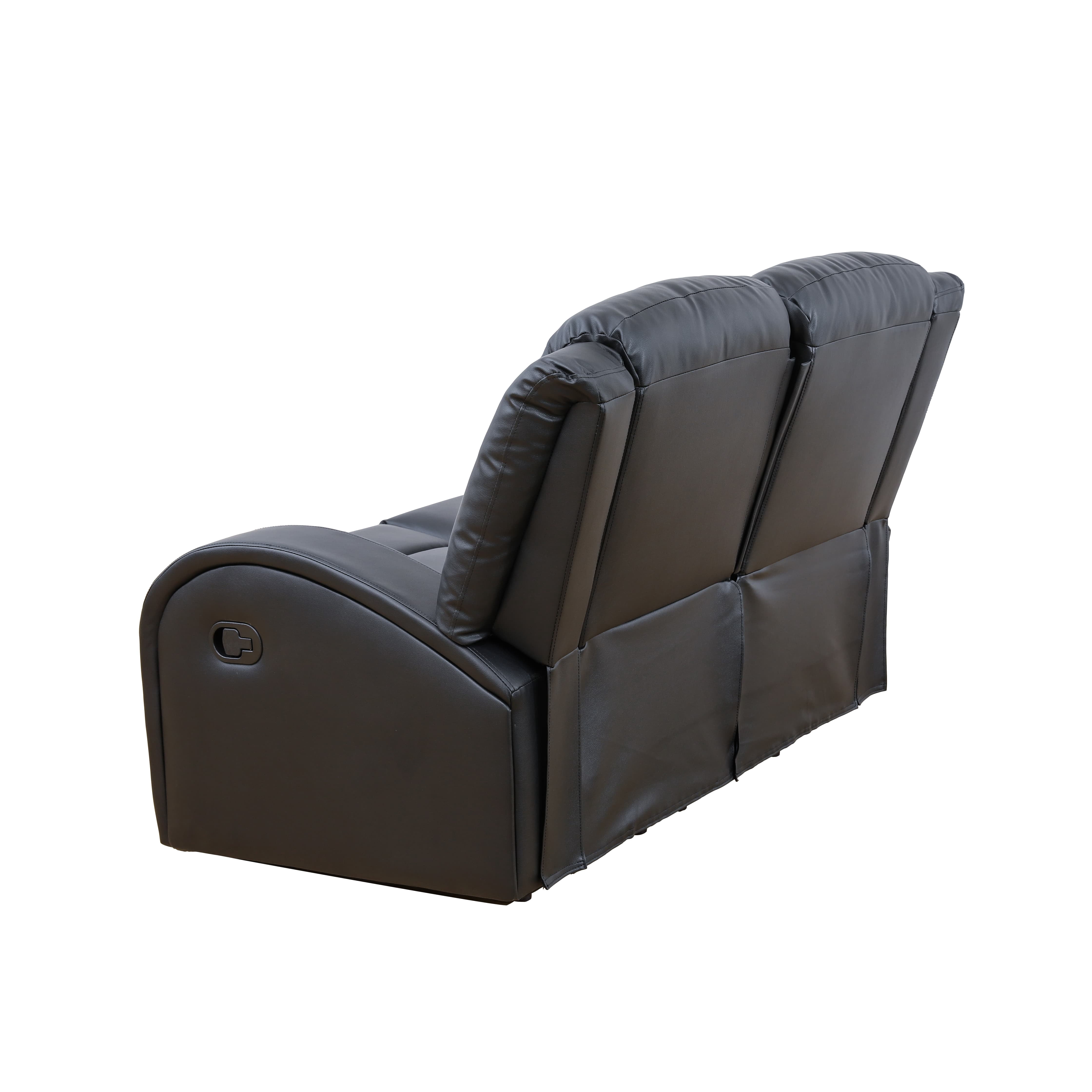 MAYEERTY Power Reclining Loveseat Sofa, Electric 2-Seat Faux Leather Recliner with Adjustable Backrests for Living Room, Black