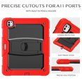 thumbnail image 7 of FJLBDE Case for iPad Pro 13 Inch (M4 2024/M5 2025), Rugged Shockproof Tablet Cases Cover with Kickstand Shoulder Strap, Red, 7 of 7