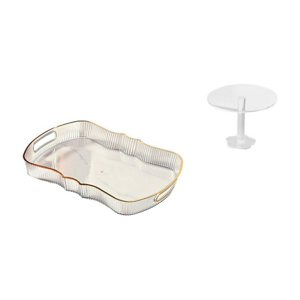 Bandeja de almacenamiento,Bandeja rectangular para servir frutas y postres de cocina,Bandeja decorativa organizadora multifunción para el hogar,Escritorio redondo de casa de muñecas,Muebles