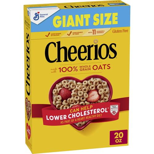 Cheerios, Heart Healthy Gluten Free Breakfast Cereal, Giant Size, 20 Oz - Pack of 2