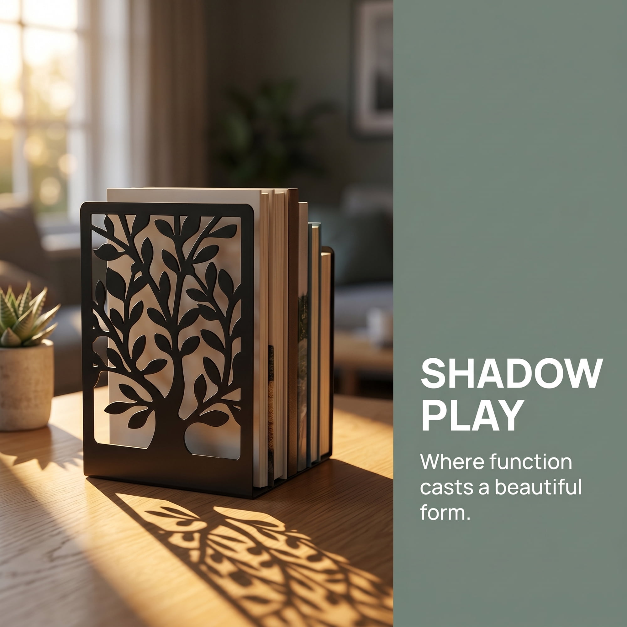 Unique Bargains Exquisite Decorative Metal Bookends for Home Office and Library Black Style A 4.7"x3.3"x6.9"