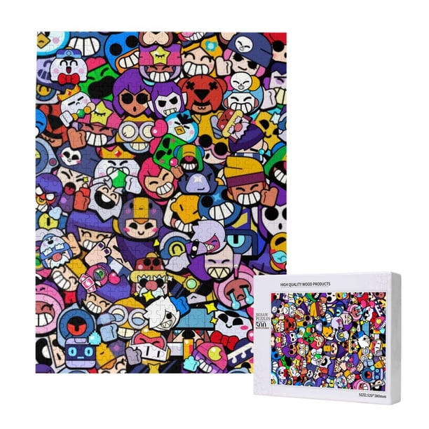 Brawl Stars - Rompecabezas de madera de 500 piezas, apto para niños y adultos, rompecabezas para niños y niñas, juguetes de juego de entretenimiento con rompecabezas, talla única