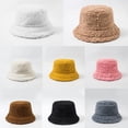 thumbnail image 3 of Vintage Soft Plush Hat Wide Brim Fisherman Lamb Wool Cap Solid Color Cover Face, 3 of 20