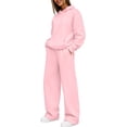 thumbnail image 5 of 2 Piece Lounge Sets for Women Oversized Hoodie With Kangaroo Pocket Wide Leg Pants Elastic Waistband Matching Sweatsuit, 5 of 8
