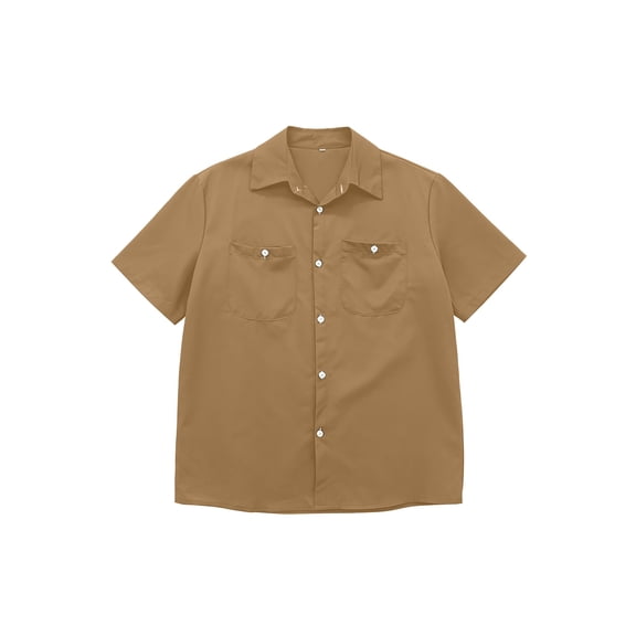 RUTAYY Men's Shirts Casual Denim Short Sleeve Button Down with Pockets Turndown Collar Comfortable Tops Outdoor Activities Classic Travel Blouse