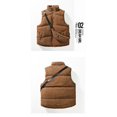 thumbnail image 2 of Men, Fall/Winter, Casual, Outerwear, Student, Teen, Simple, Solid, Sleeveless, Warm, Thickened, Vest, 2 of 2