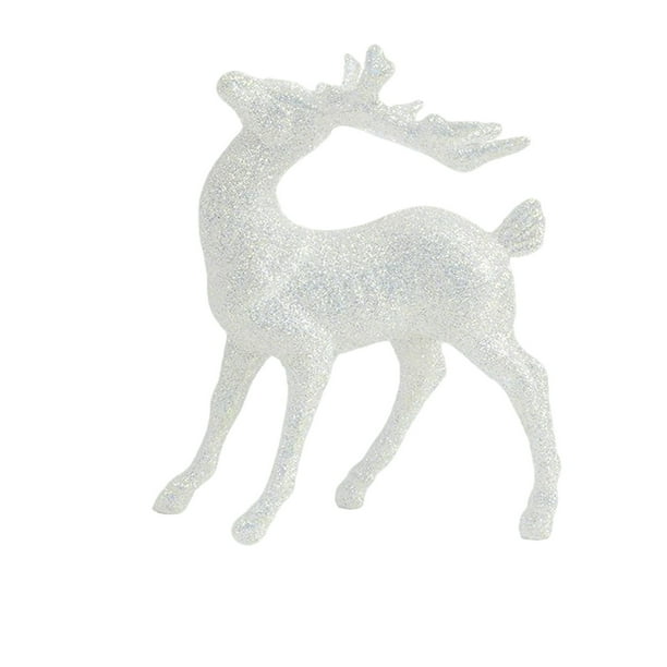 Adornos navideños de reno con purpurina | Juego de 2 accesorios para fotos colgantes | Decoración navideña para fiestas en casa, oficina y habitación infantil | Decoración festiva de mesa