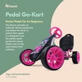 thumbnail image 2 of hauck Sirocco Go-Kart Kids Pedal Racing Cart Low Profile Rubber Wheel Ergonomic Seat, Pink, 2 of 7