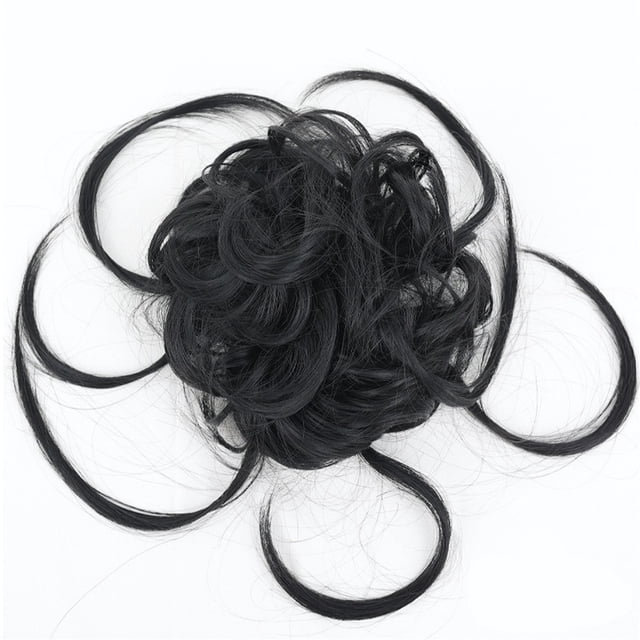 Extensions de Queue de Cheval en Chignon Bouclé avec Bande Élastique Chouchous Longs Synthétiques