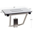 thumbnail image 2 of Seachrome Lift-Assist Shower Seat, Yoke-Style Bench Seat, Phenolic Top, Wall Mount, 24 x 15 Inches, White, 2 of 7