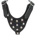 thumbnail image 3 of Black Genuine Leather Rhinestones Dog Harness for Small Dogs 13"-17.5" Chest, 3 of 4