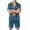 Gray, variant on Leidass Short Sleeve Button Down Sleepwear Set for Men Pajama Set Lounge Set with Shorts Contrast Trim Relaxed Fit Black L