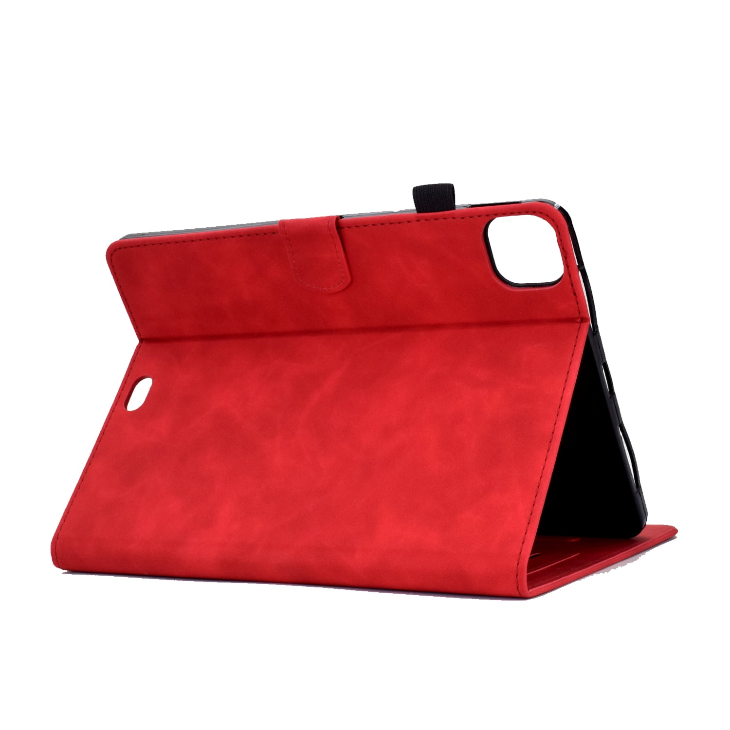 Allytechgroup iPad Pro 11 2024 M4 Case Cover, Eiffel Tower Butterfly Embossed Stylish Bumper Auto Sleep Wake Protective Kickstand Slim Fit Pencil Holder Case for Apple iPad 11 Inch Pro 2024, Red