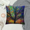 thumbnail image 2 of Nawypu  Colorful Watercolor Spring Life Tree Farmhouse Pillow Cover Decorative Square Throw Pillow Cover for Sofa Couch Decoration, 2 of 5