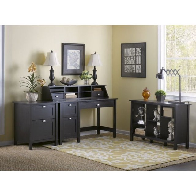 Bush Furniture Suite Bureau Ordinateur Large Vue en Chêne Expresso