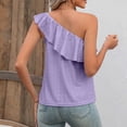 thumbnail image 5 of Mrat Plus Size Camisoles Women's Fashion Printed Round Neck Comfortable Loose T-Shirt Sleeveless Blouse Casual Tops Tennis Tank Tops for Women S-179 Purple XL, 5 of 5