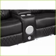 thumbnail image 6 of Modern Gray Faux Leather Power Recliner Sectional (65"+65"W) with Bluetooth Speakers & LED Lights | Gray | MDF+Metal | Faux Leather, 6 of 8