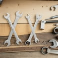 thumbnail image 4 of UPOUART 4Pcs Silver Steel Open End Spanner Set with Extended Reach for Auto Repair Use, 4 of 8